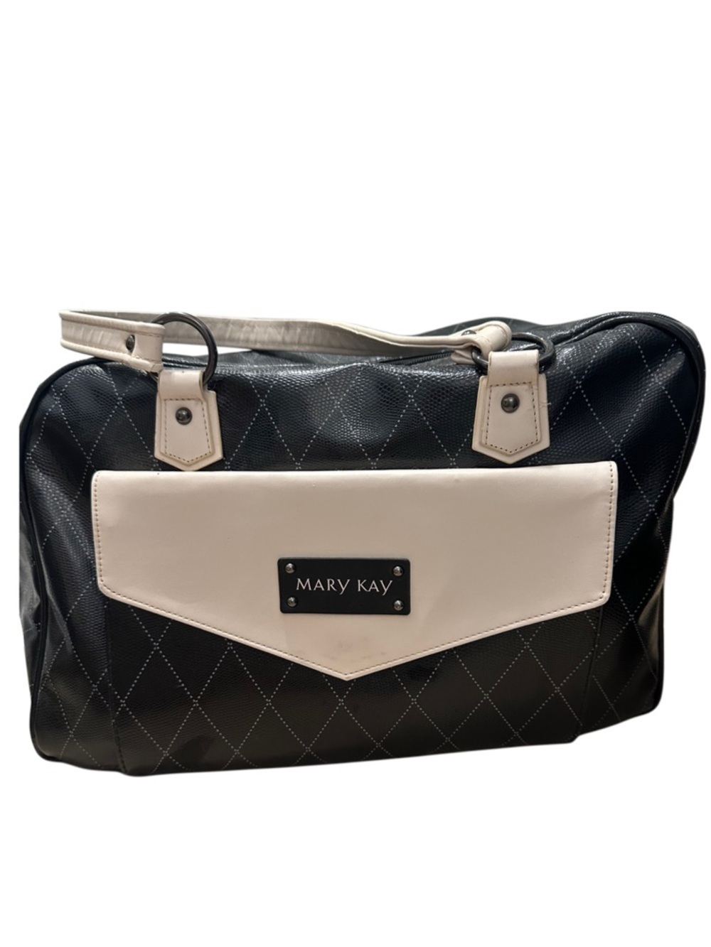 Mary Kay Black and Cream Quilted Tote Handbag